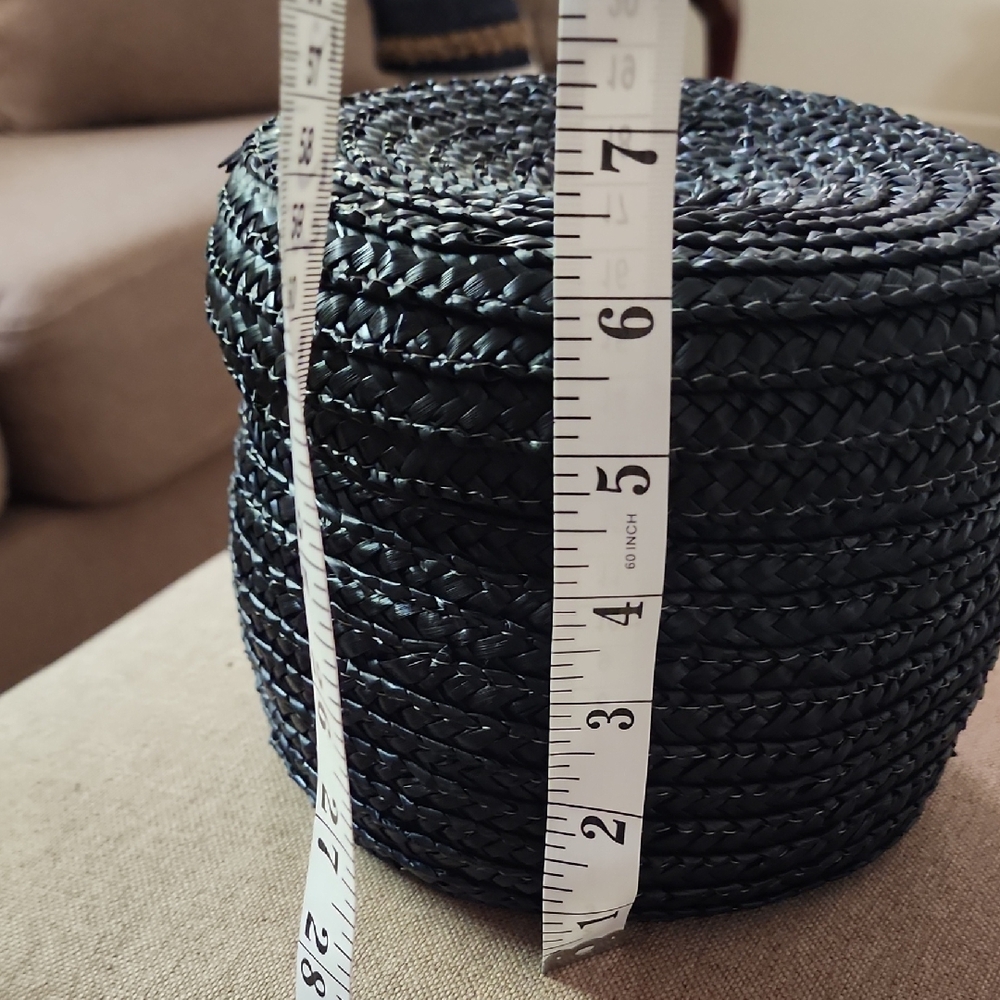 Woven Black Basket With Lid